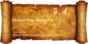 Hubertus Arnold névjegykártya
